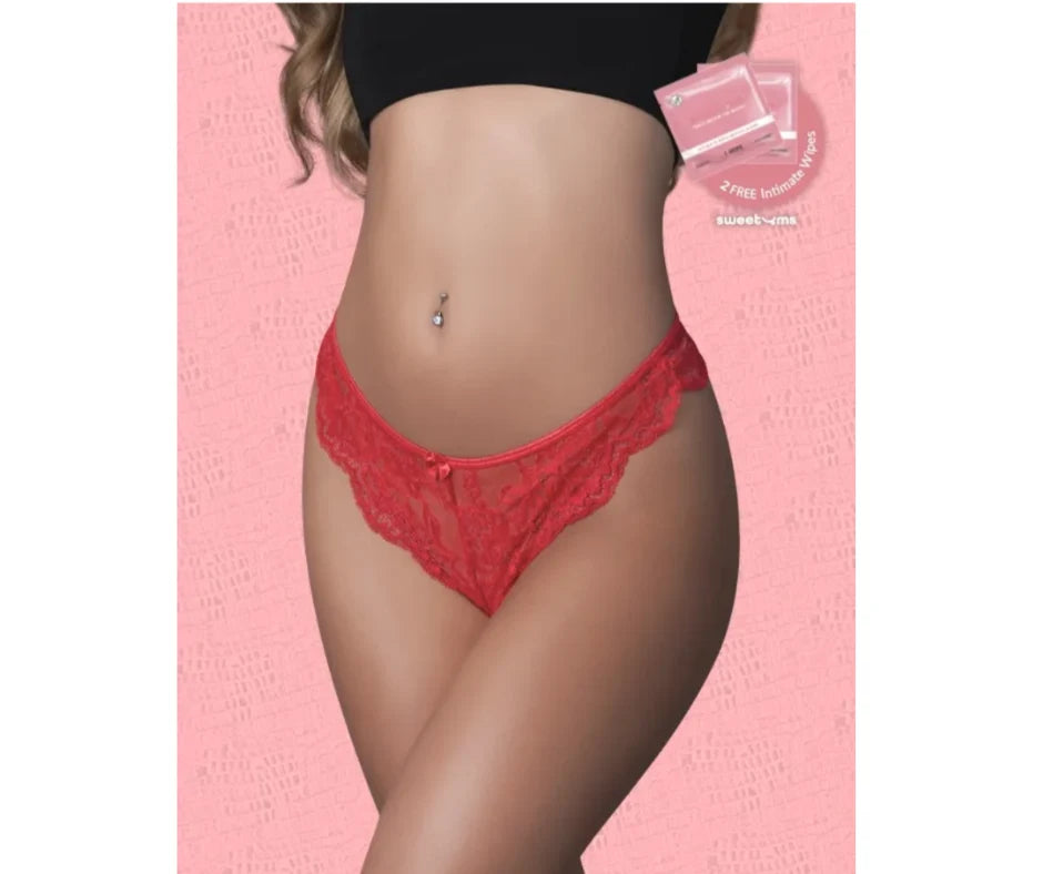 Sweetums Split Crotch Panty Cherry