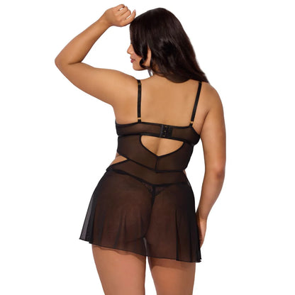 Nova Blacklight Lace Babydoll & G-String Set