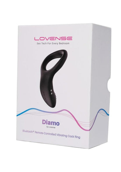Lovense Diamo App Compatible Vibrating Silicone C Ring - Black