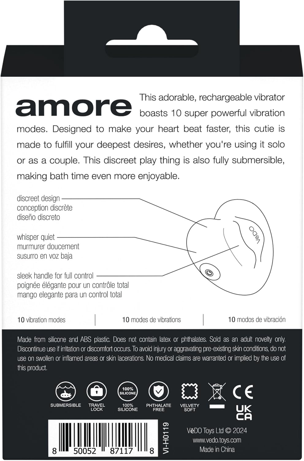 Amore Rechargeable Silicone Pleasure (Heart)Vibrator