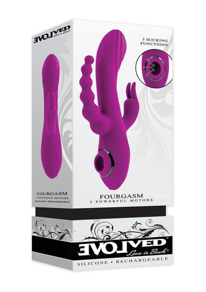Fourgasm Triple Stimulation Rabbit Vibrator - Purple