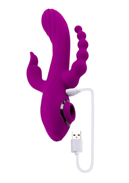 Fourgasm Triple Stimulation Rabbit Vibrator - Purple