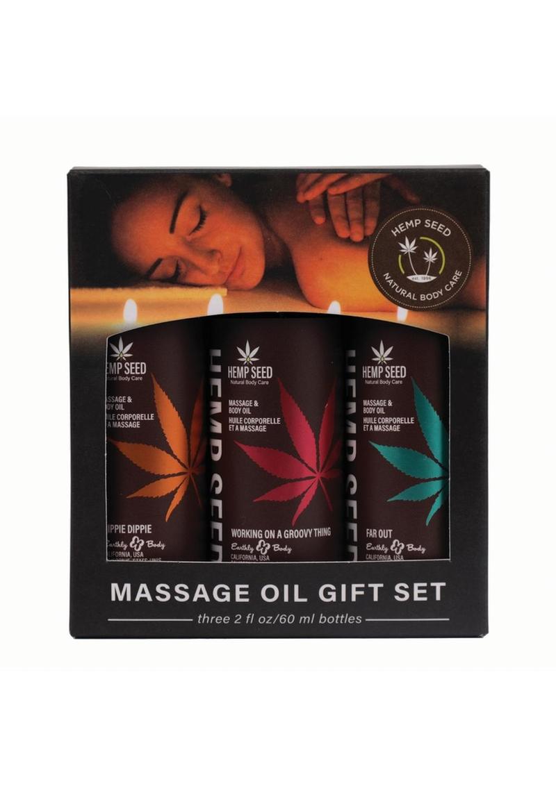 Massage Oil -Hemp Seed Holiday Trio Gift Set