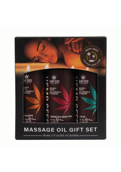 Massage Oil -Hemp Seed Holiday Trio Gift Set