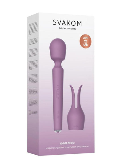 Emma Neo 2 App Compatible Rechargeable Silicone Heated Vibrator - Lavender